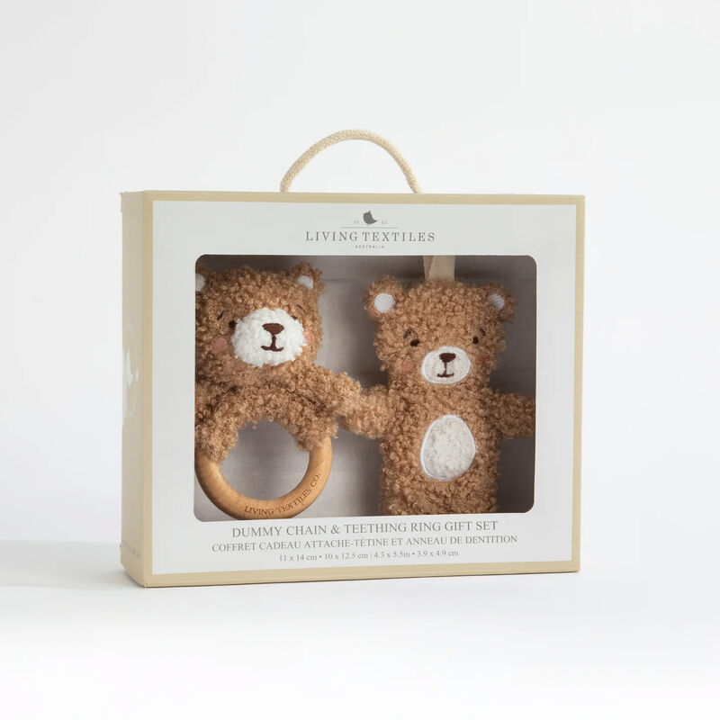 Living Textiles Ring Rattle & Dummy Chain Gift Set image number 1